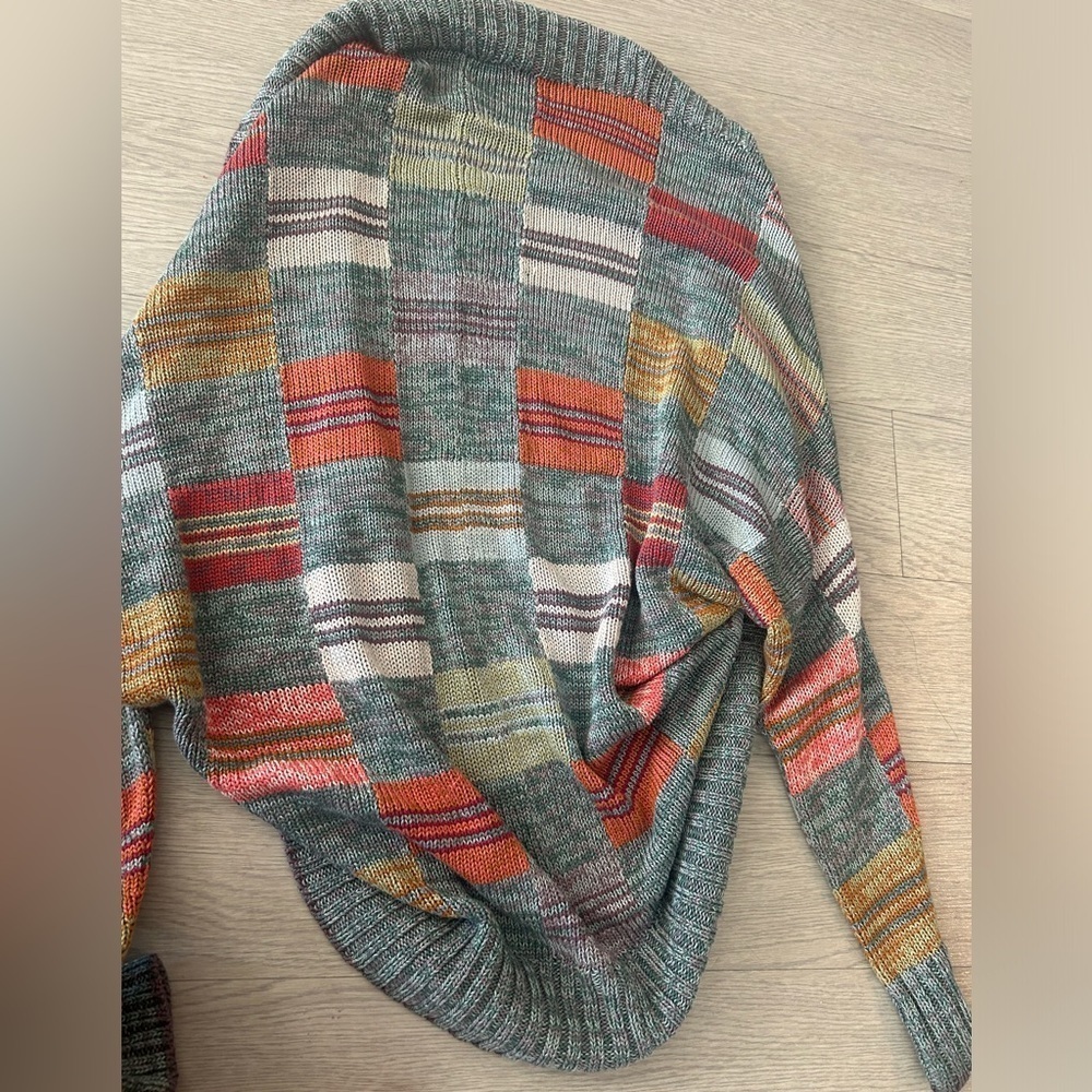 Peruvian Connection Kaffe Fasset Imani Pima Cotton Cocoon Patchwork Cardigan S - Picture 7 of 7